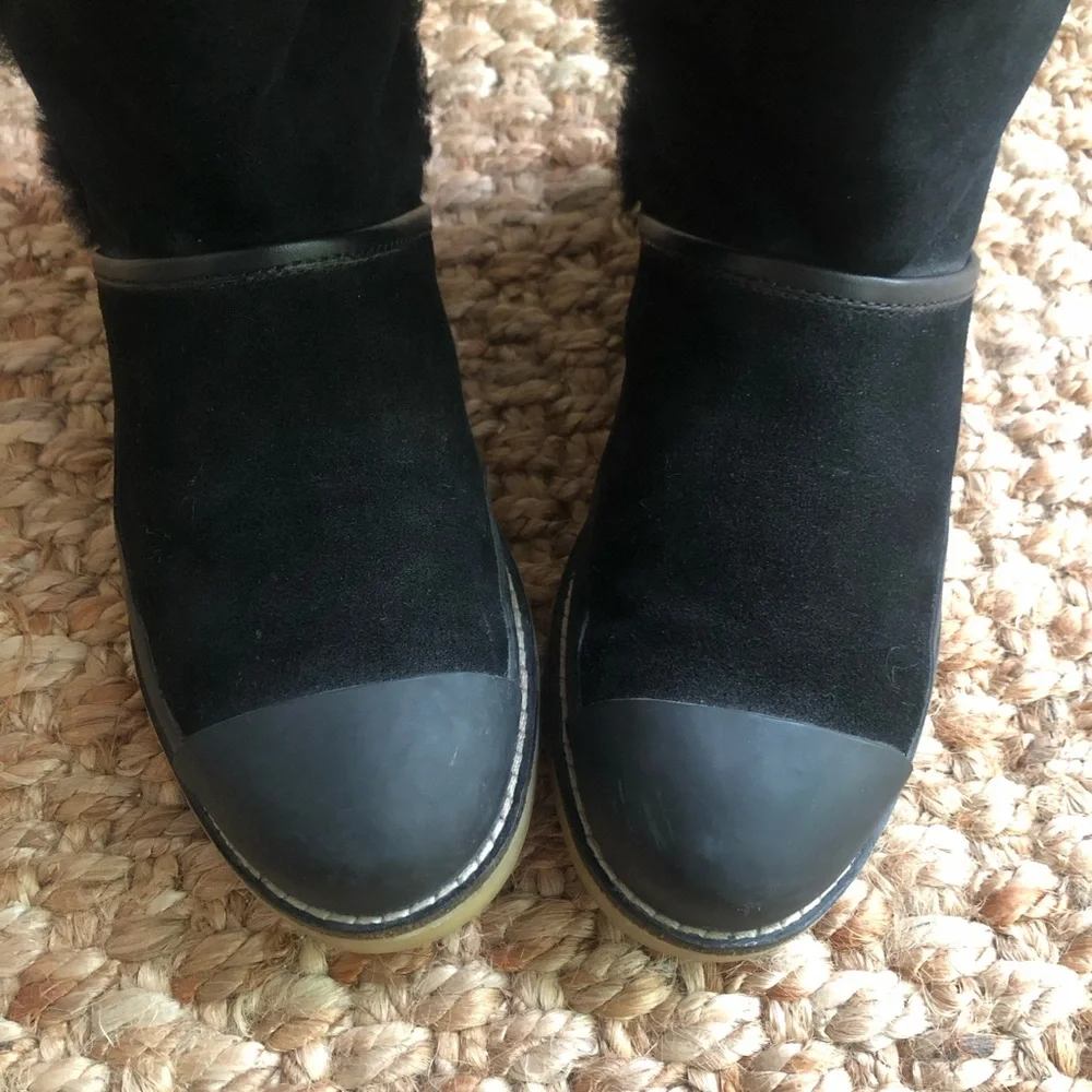 Tory Burch Nadine Mid Shaft Suede and Shearling Boot. Size 7.5